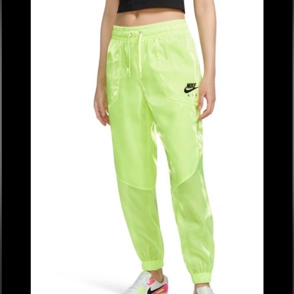 Nike Pants - B Women's Nike Air Sheen neon yellow jogger sheer pants